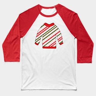 Christmas Stripes Sweater Baseball T-Shirt